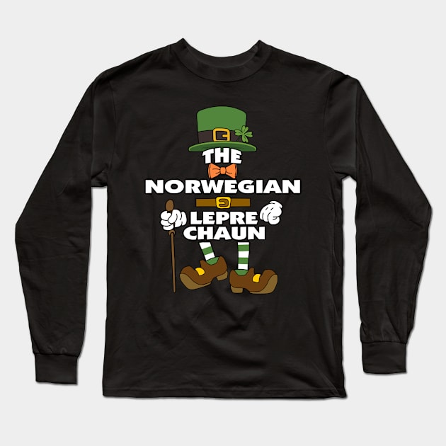 The Norwegian Leprechaun St Patrick's Day Celebration Matching Outfits Group Attire Long Sleeve T-Shirt by HappyGiftArt